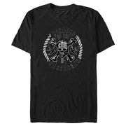 Men's Pirates of the Caribbean: Curse of the Black Pearl Black and White Rope Skull Logo  Adult T-Shirt