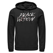 Men's Marvel Black Widow Chalk Logo  Adult Pull Over Hoodie