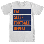 Men's CHIN UP Eat Sleep Football Repeat  Adult T-Shirt