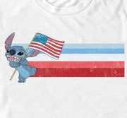 Men's Lilo & Stitch Flying the American Flag  Adult T-Shirt