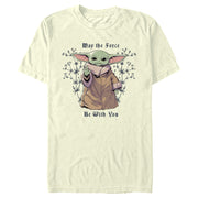 Men's Star Wars: The Mandalorian Grogu May the Force be With You Wildflowers  Adult T-Shirt