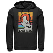 Men's Lion King Retro Rainbow '94 Silhouette  Adult Pull Over Hoodie