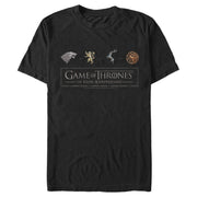 Men's Game of Thrones Iron Anniversary Metal Crests Logo  Adult T-Shirt