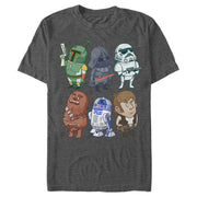 Men's Star Wars Doodle Character Grid  Adult T-Shirt