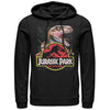 Men's Jurassic Park Velociraptor Hooked On Logo  Adult Pull Over Hoodie