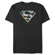 Men's Superman Tropical Shield Logo  Adult T-Shirt