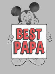 Men's Mickey & Friends Father's Day Best Papa Sign  Adult T-Shirt