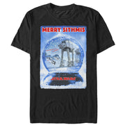 Men's Star Wars Christmas AT-AT Snow Globe  Adult T-Shirt