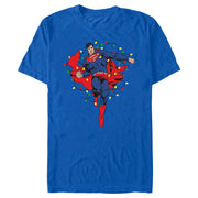 Men's Superman Christmas Lights  Adult T-Shirt