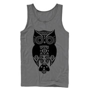 Men's Lost Gods Tribal Print Owl  Adult Tank Top