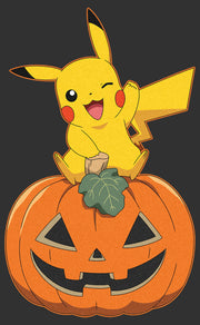 Men's Pokemon Halloween Pikachu Jack-O'-Lantern  Adult T-Shirt