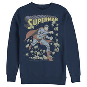 Men's Superman Hero Smash Barriers  Adult Sweatshirt