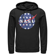 Men's NASA American Flag Large Stars Logo  Adult Pull Over Hoodie