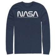 Men's NASA Text Simple Logo  Adult Long Sleeve Shirt