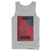 Men's Superman Truth & Justice Eagle  Adult Tank Top