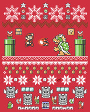 Men's Nintendo Ugly Christmas Mario and Bowser  Adult Sweatshirt