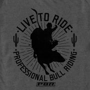 Men's Professional Bull Riders Live to Ride Silhouette  Adult T-Shirt