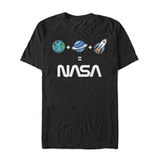 Men's NASA Emoji Space Logo Equation  Adult T-Shirt