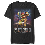 Men's Nintendo Metroid Samus Returns Cover Art  Adult T-Shirt