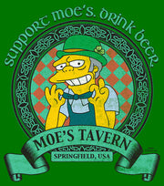 Men's The Simpsons St. Patrick's Day Support Moe's Tavern, Drink Beer  Adult T-Shirt