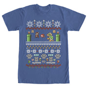 Men's Nintendo Mario and Bowser Ugly Christmas Sweater  Adult T-Shirt