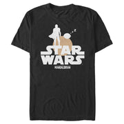 Men's Star Wars: The Mandalorian Bounty Hunter and The Child Silhouette  Adult T-Shirt