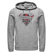 Men's Superman Logo Grunge  Adult Pull Over Hoodie