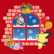 Men's Pokemon Christmas Window  Adult Sweatshirt