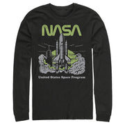 Men's NASA United States Space Program Vintage Poster  Adult Long Sleeve Shirt