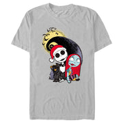 Men's The Nightmare Before Christmas Jack and Sally Christmas Portrait  Adult T-Shirt