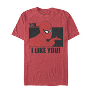 Men's Marvel Spider-Man Likes You  Adult T-Shirt