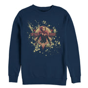 Men's Marvel Captain Marvel Paint Splatter Hero  Adult Sweatshirt