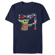 Men's Star Wars: The Mandalorian Fourth of July Grogu Firecracker  Adult T-Shirt