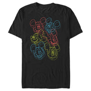 Men's Mickey & Friends Neon Heads  Adult T-Shirt