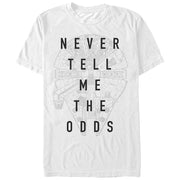 Men's Star Wars Never Tell Odds Millennium Falcon  Adult T-Shirt