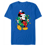 Men's Mickey & Friends Santa Christmas Wreath  Adult T-Shirt