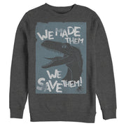 Men's Jurassic World We Save Them  Adult Sweatshirt