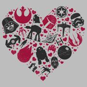 Men's Star Wars Valentine's Day Heart Icons  Adult T-Shirt