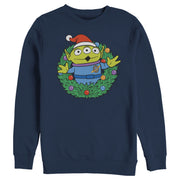 Men's Toy Story Alien Greetings Wreath  Adult Sweatshirt