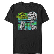 Men's Jurassic World T. Rex and Velociraptors  Adult T-Shirt