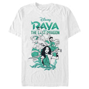 Men's Raya and the Last Dragon Characters in Action  Adult T-Shirt