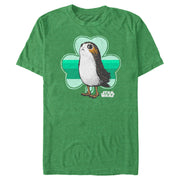 Men's Star Wars St. Patrick's Day Porg and a Shamrock  Adult T-Shirt