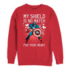 Men's Marvel Valentine Captain America No Shield For Heart  Adult Sweatshirt