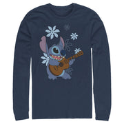 Men's Lilo & Stitch Floral Ukulele Dance  Adult Long Sleeve Shirt