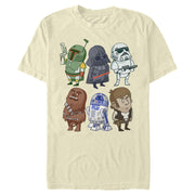 Men's Star Wars Doodle Character Grid  Adult T-Shirt