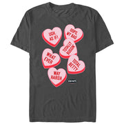 Men's Clueless Candy Hearts  Adult T-Shirt