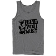 Men's Star Wars Yoda Train You Must  Adult Tank Top