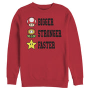 Men's Nintendo Mario Bigger Stronger Faster  Adult Sweatshirt