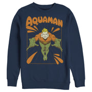 Men's Justice League Aquaman Vintage  Adult Sweatshirt