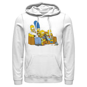 Men's The Simpsons Classic Family Couch  Adult Pull Over Hoodie